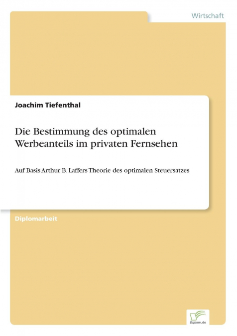 Die Bestimmung des optimalen Werbeanteils im privaten Fernsehen