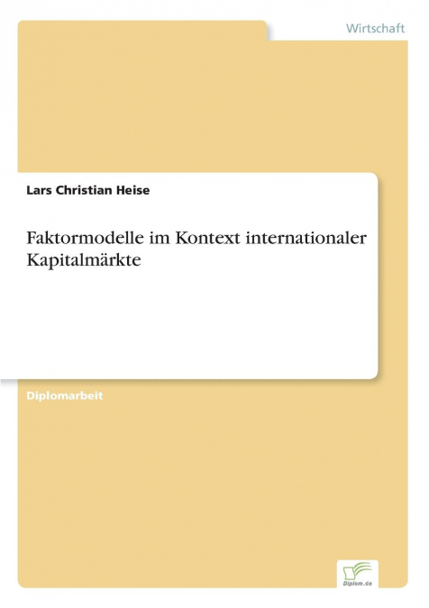Faktormodelle im Kontext internationaler Kapitalmärkte