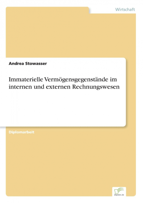 Immaterielle Vermögensgegenstände im internen und externen Rechnungswesen
