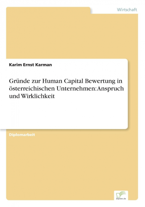 Gründe zur Human Capital Bewertung in österreichischen Unternehmen