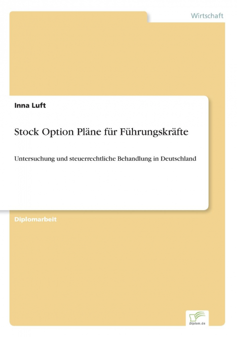 Stock Option Pläne für Führungskräfte