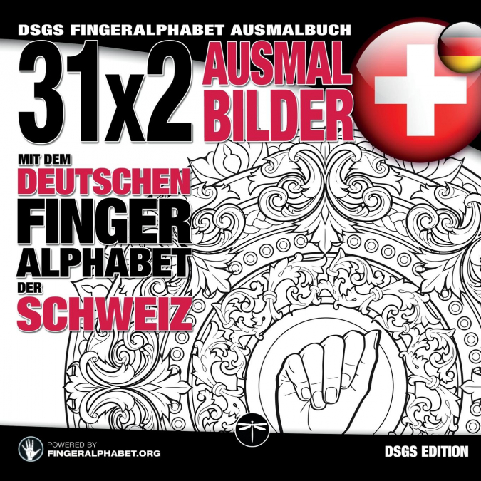 31x2 Ausmalbilder mit dem deutschen Fingeralphabet der Schweiz