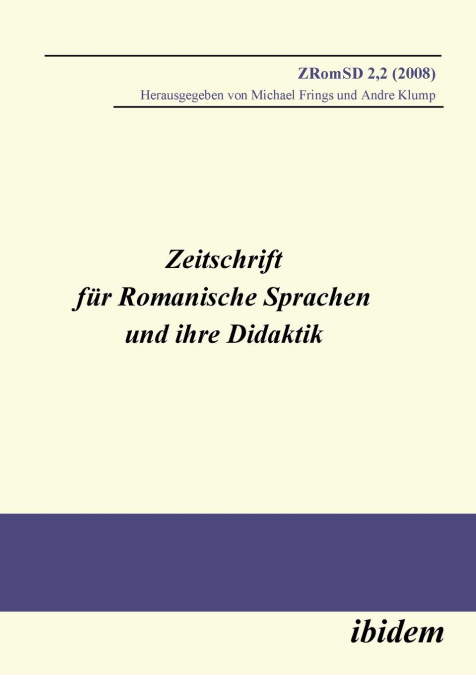 Zeitschrift für Romanische Sprachen und ihre Didaktik. Heft 2.2