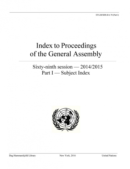 Index to Proceedings of the General Assembly 2014/2015
