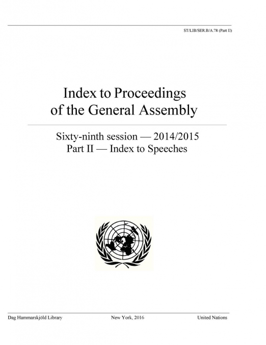 Index to Proceedings of the General Assembly 2014/2015