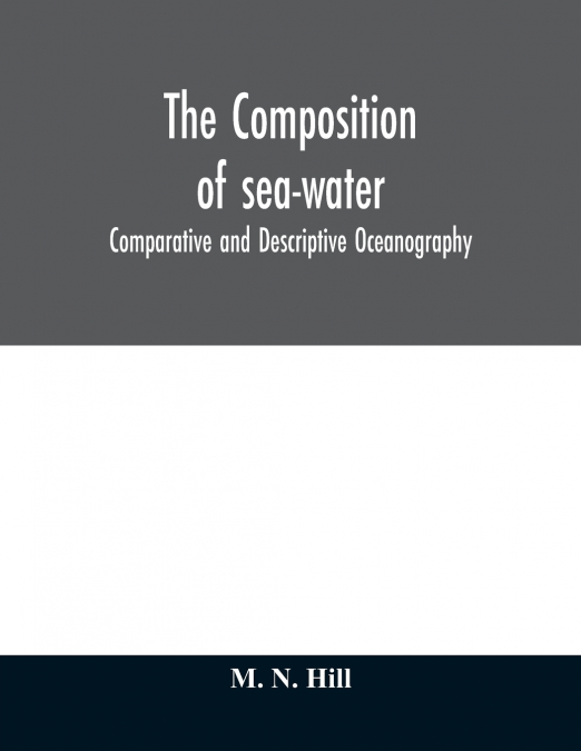 The Composition of sea-water
