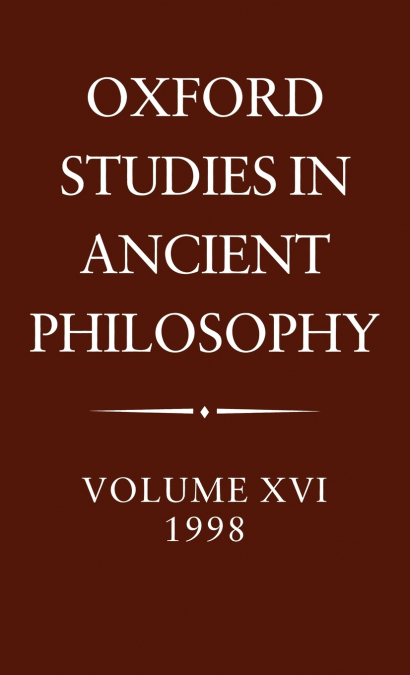 Oxford Studies in Ancient Philosophy