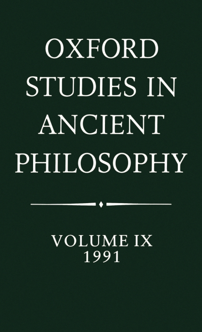 Oxford Studies in Ancient Philosophy