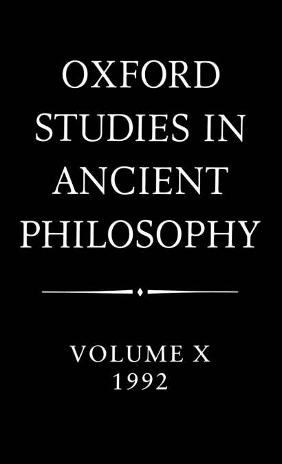 Oxford Studies in Ancient Philosophy