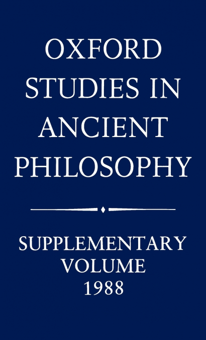 Oxford Studies in Ancient Philosophy