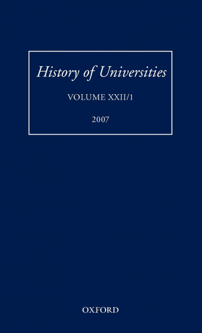 History of Universities, Volume XXII/1