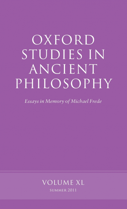 Oxford Studies in Ancient Philosophy