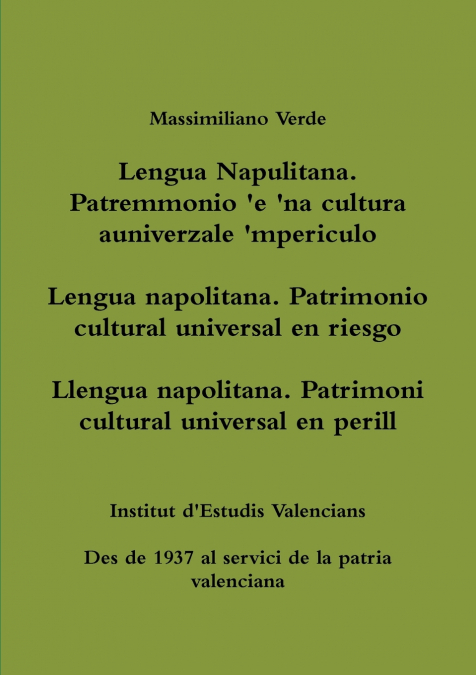 Lengua napolitana. Patrimonio cultural universal en riesgo