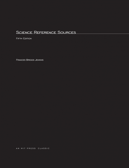 Science Reference Sources, fifth edition