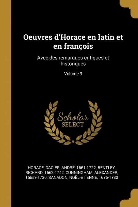 Oeuvres d’Horace en latin et en françois