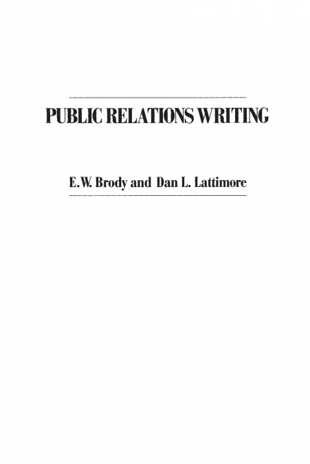 Public Relations Writing