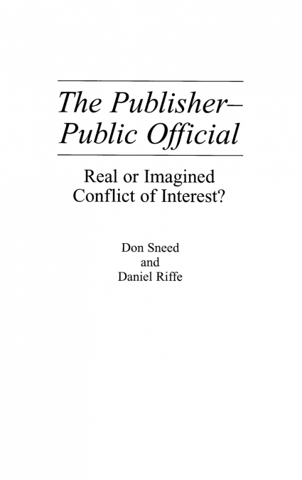 The Publisher-Public Official