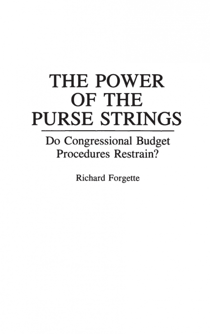 The Power of the Purse Strings