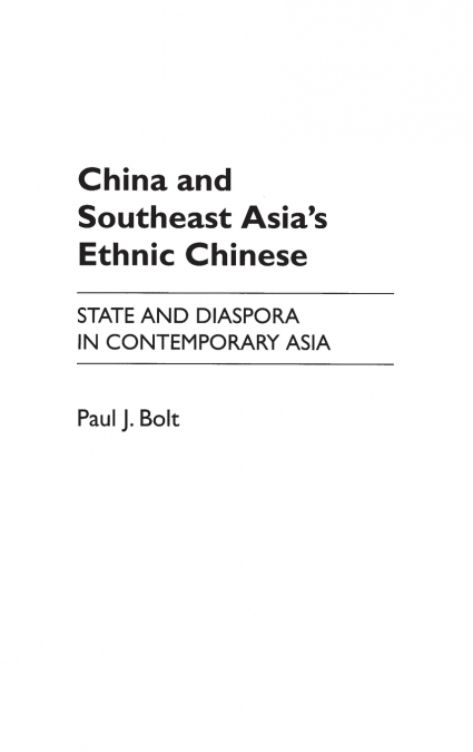 China and Southeast Asia’s Ethnic Chinese