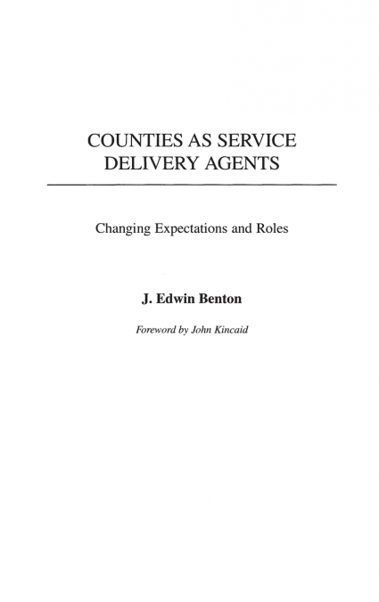 Counties as Service Delivery Agents