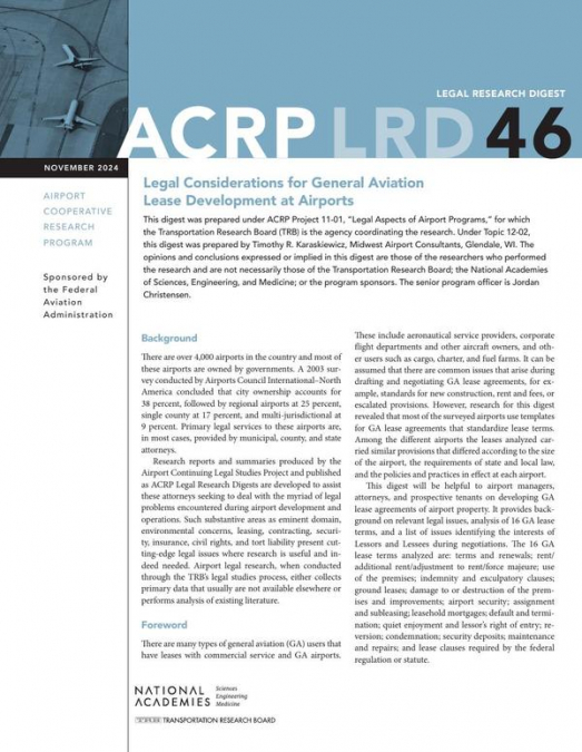 Legal Considerations for General Aviation Lease Development at Airports