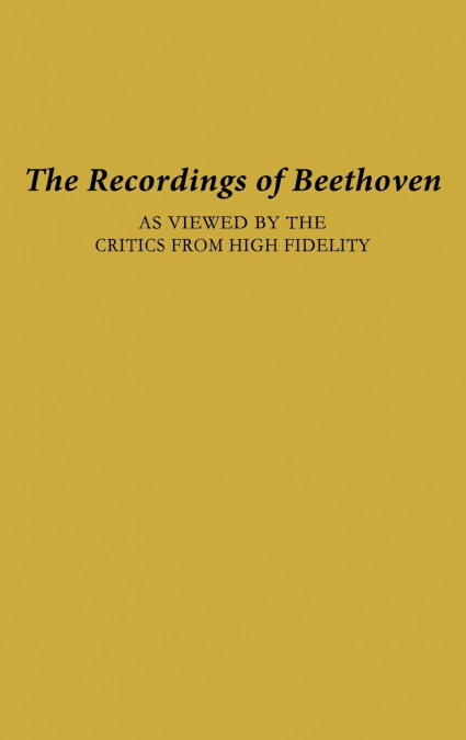 The Recordings of Beethoven