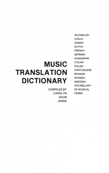 Music Translation Dictionary