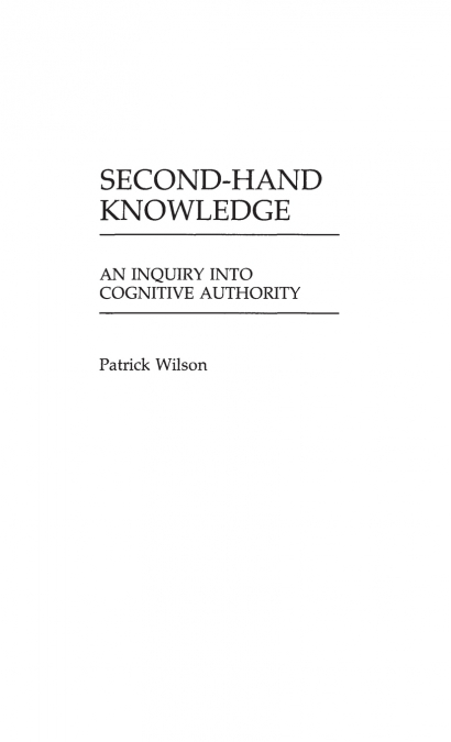 Second-Hand Knowledge