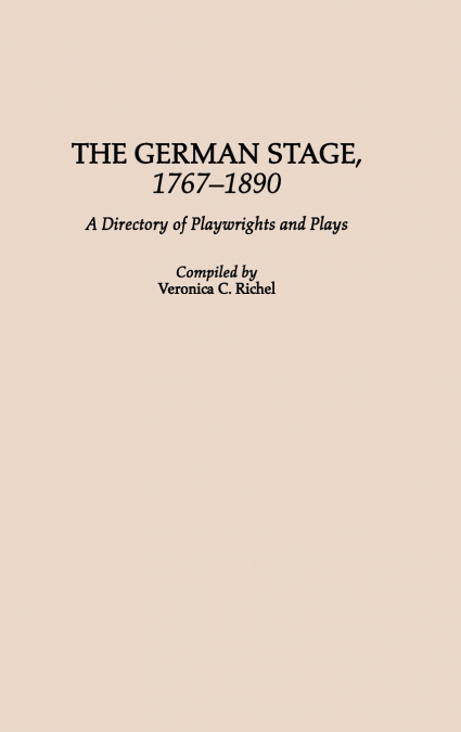 German Stage, 1767-1890