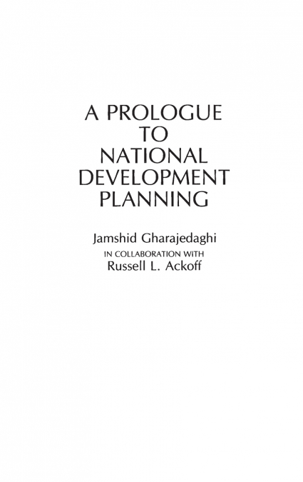 A Prologue to National Development Planning