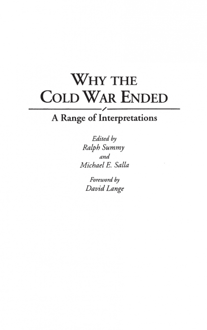 Why the Cold War Ended