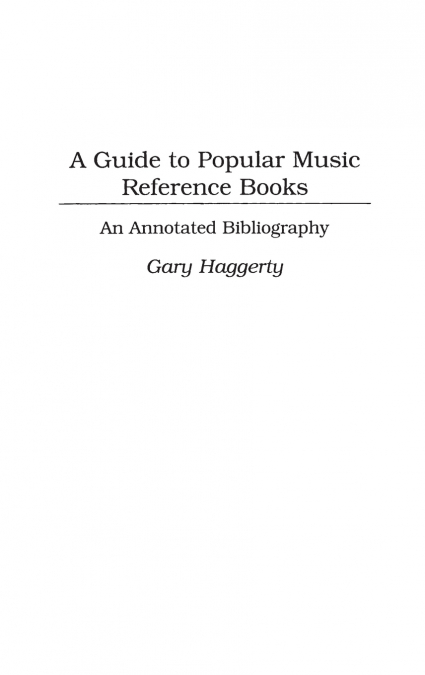 A Guide to Popular Music Reference Books