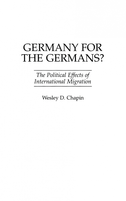 Germany for the Germans?