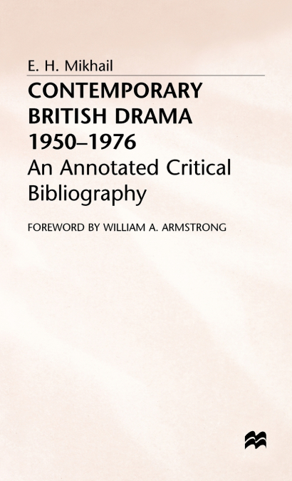 Contemporary British Drama 1950 - 1976