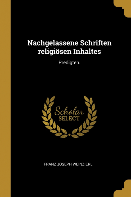 Nachgelassene Schriften religiösen Inhaltes