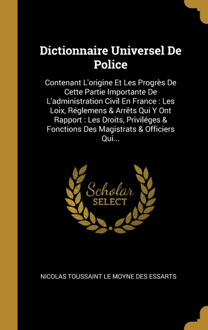 Dictionnaire Universel De Police