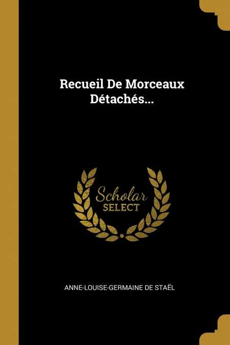 Recueil De Morceaux Détachés...