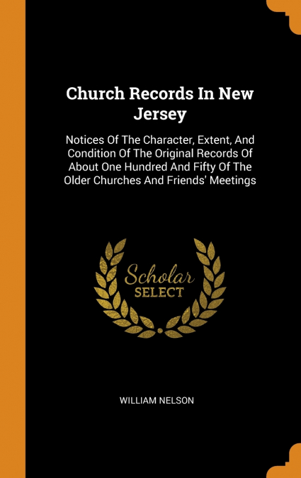 Church Records In New Jersey