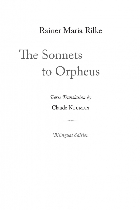 The Sonnets to Orpheus