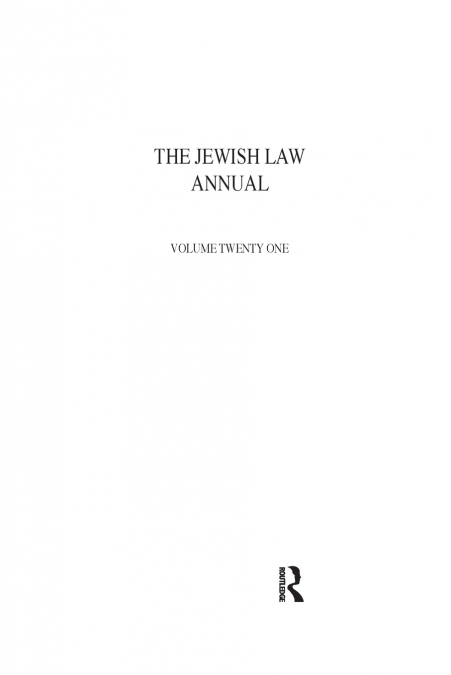Jewish Law Annual Volume 21