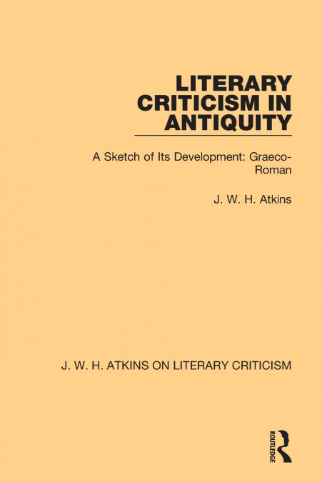 Literary Criticism in Antiquity