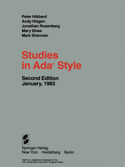 Studies in ADA(R) Style