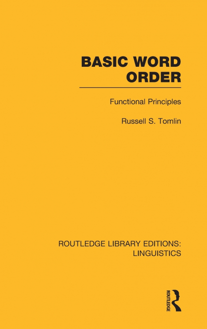 Basic Word Order (RLE Linguistics B