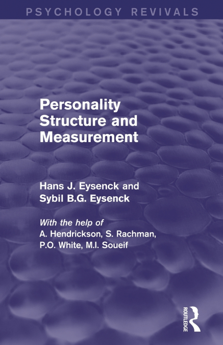 Personality Structure and Measurement (Psychology Revivals)