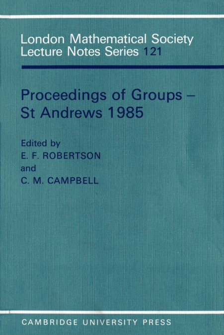 Proceedings of Groups-St. Andrews, 1985
