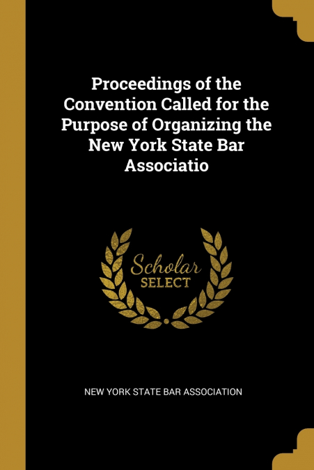 Proceedings of the Convention Called for the Purpose of Organizing the New York State Bar Associatio