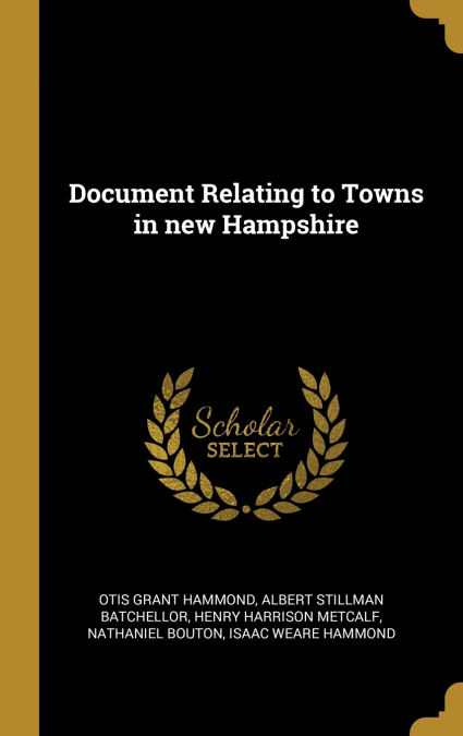 Document Relating to Towns in new Hampshire