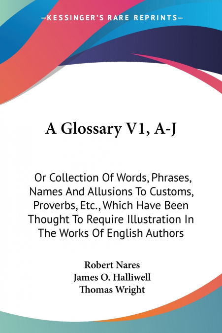 A Glossary V1, A-J