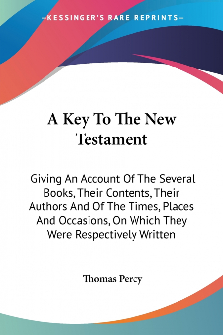 A Key To The New Testament