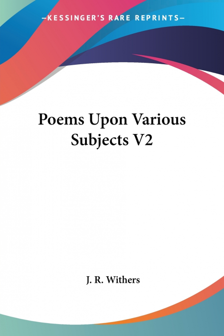 Poems Upon Various Subjects V2